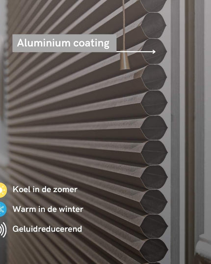 Cortina Plisada Panal Celular - A medida - Opaca - Gris claro