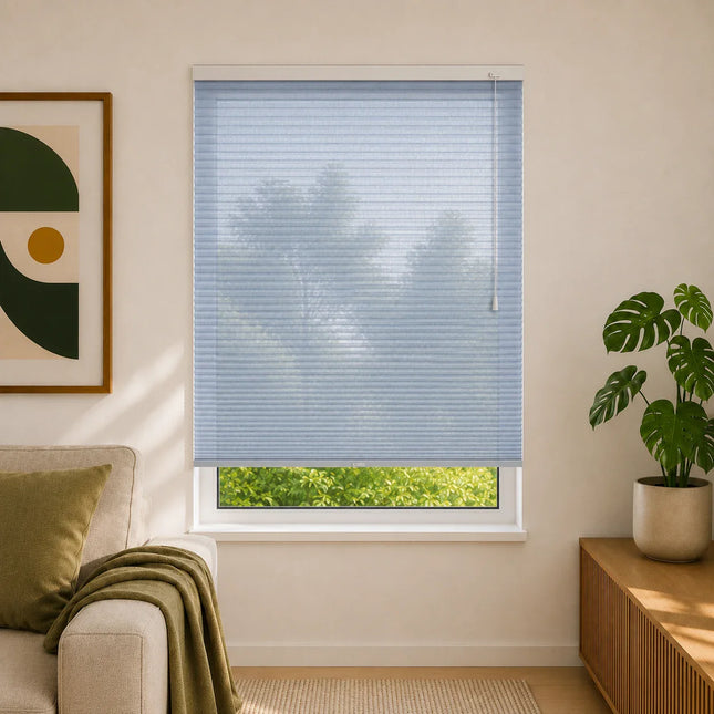 Cortinas Plisadas Térmicas y Opacas con Cordón - Azul Turquesa