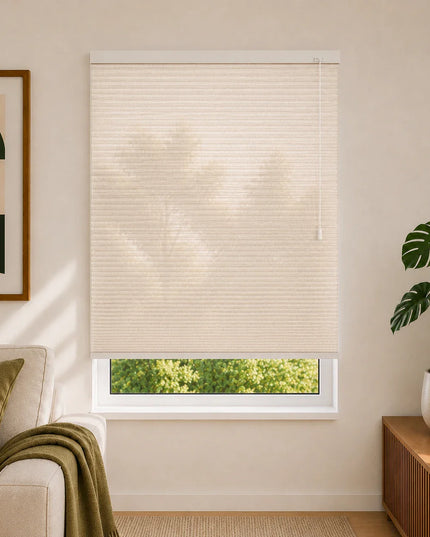Cortinas Plisadas Térmicas y Opacas con Cordón - Beige