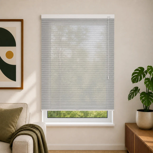 Cortinas Plisadas Térmicas y Opacas con Cordón - Gris claro