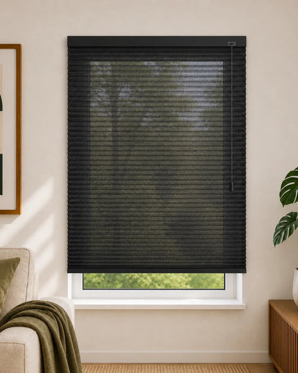 Cortinas Plisadas Térmicas y Opacas con Cordón - Negro