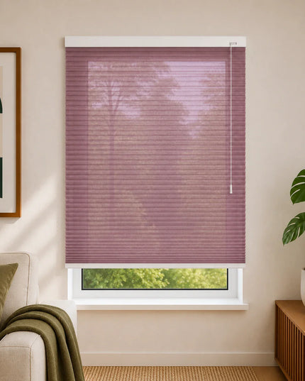 Cortinas Plisadas Térmicas y Opacas con Cordón - Rosa