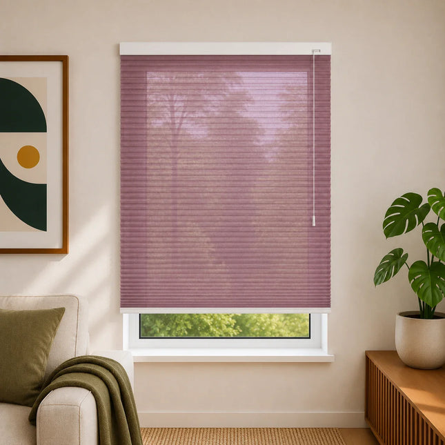 Cortinas Plisadas Térmicas y Opacas con Cordón - Rosa