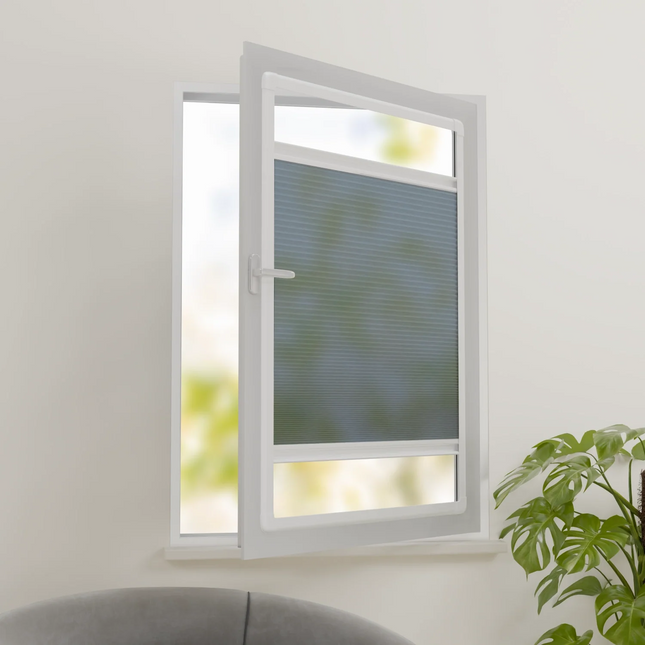 Cortinas Plisadas Sin Taladrar - Translúcido - Adhesivo magnético - Azul