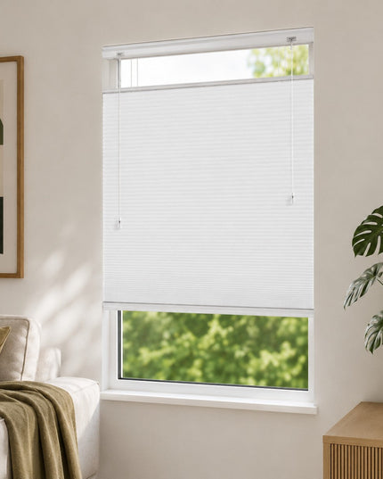 Cortinas Plisadas Térmicas y Opacas con Cordón - Blanco