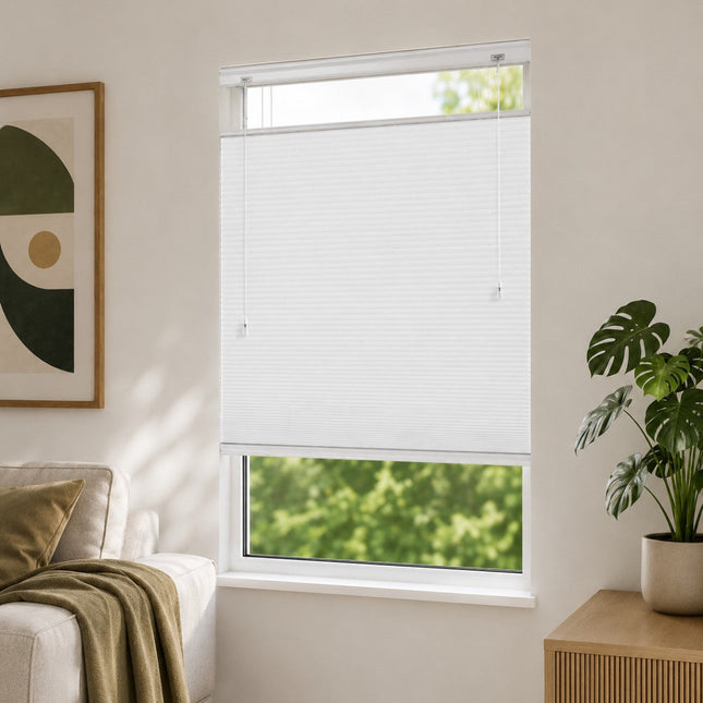 Cortinas Plisadas Térmicas y Opacas con Cordón - Blanco