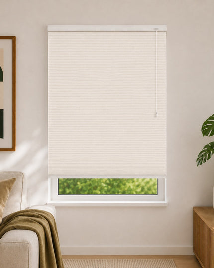 Cortinas Plisadas Térmicas y Opacas con Cordón - Crema