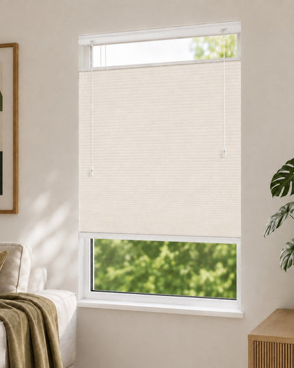 Cortinas Plisadas Térmicas y Opacas con Cordón - Crema