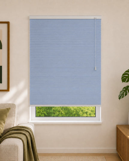 Cortinas Plisadas Térmicas y Opacas con Cordón - Azul Turquesa