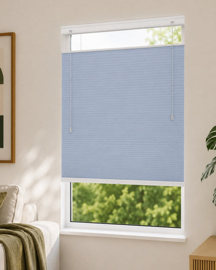 Cortinas Plisadas Térmicas y Opacas con Cordón - Azul Turquesa