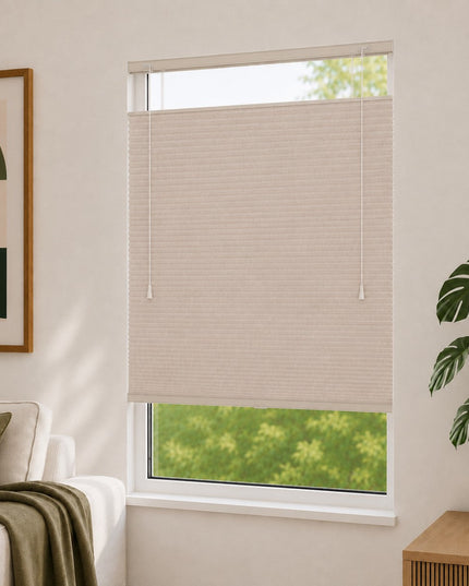 Cortinas Plisadas Térmicas y Opacas con Cordón - Beige
