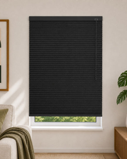 Cortinas Plisadas Térmicas y Opacas con Cordón - Negro