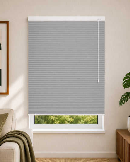 Cortinas Plisadas Térmicas y Opacas con Cordón - Gris claro