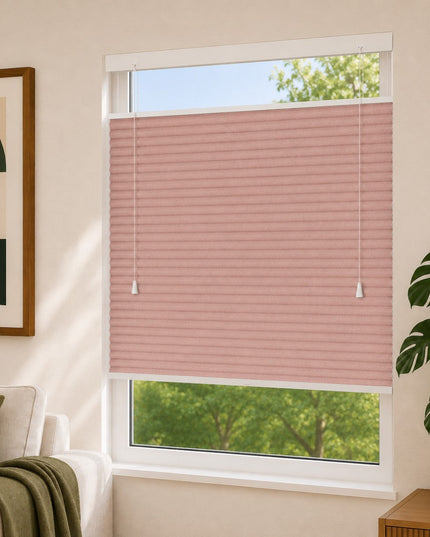 Cortinas Plisadas Térmicas y Opacas con Cordón - Rose Taupe