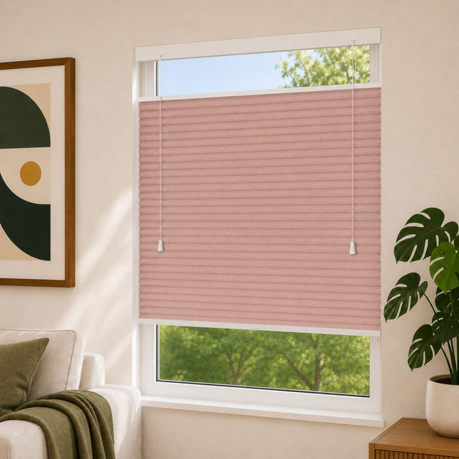 Cortinas Plisadas Térmicas y Opacas con Cordón - Rose Taupe
