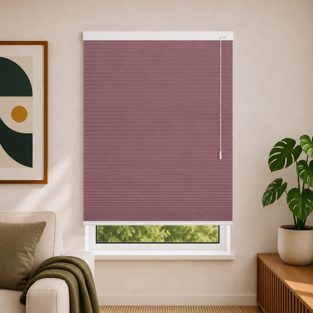 Cortinas Plisadas Térmicas y Opacas con Cordón - Rosa