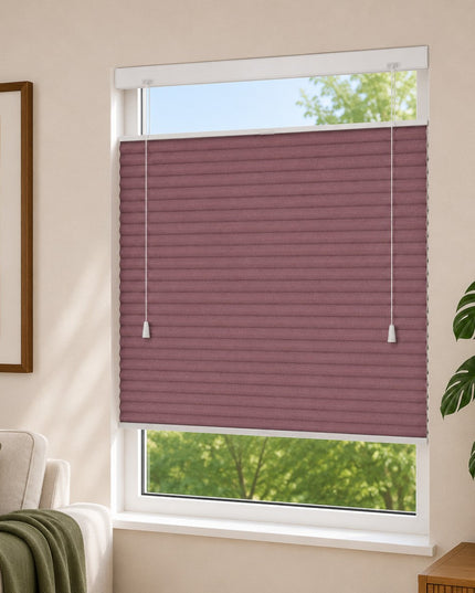 Cortinas Plisadas Térmicas y Opacas con Cordón - Rosa