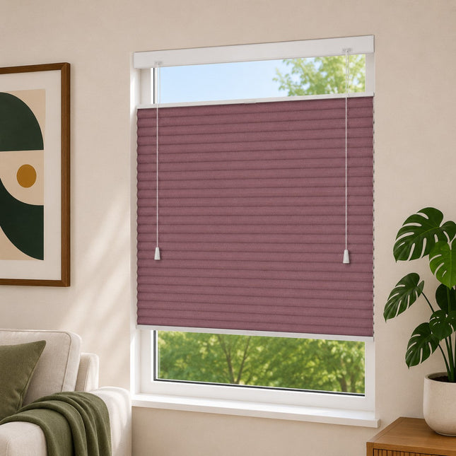 Cortinas Plisadas Térmicas y Opacas con Cordón - Rosa