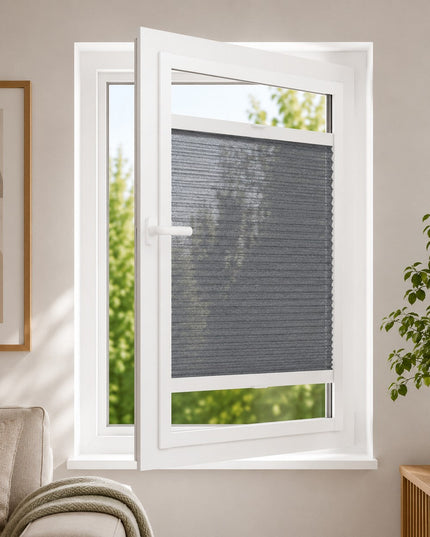 Cortinas Plisadas Sin Taladrar - Translúcido - Adhesivo magnético - Antracita